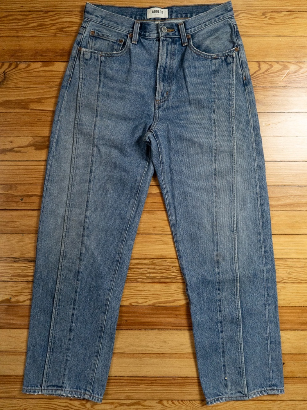 AGOLDE Women's Fold High-Rise Straight Jeans